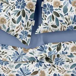 Комплект постільної білизни Cosas євро з простирадлом на резинці CALIFORNIA FLOWERS CS1 200 x 220 см (FlowersWashBlueWhite_El160-117Cloud_200) - мініатюра 3