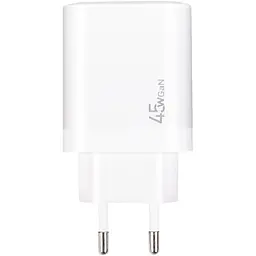 Зарядное устройство для XoKo 1xUSB-C PD45W + 1xUSB QC3.0 GaN white (XK-QC-450) - миниатюра 2