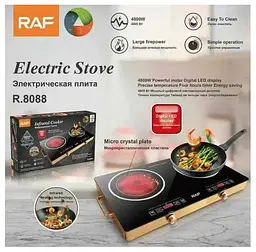 Інфрачервона плита електрична сенсорна електроплита на 2 конфорки 4800W RAF 8088 - мініатюра 3