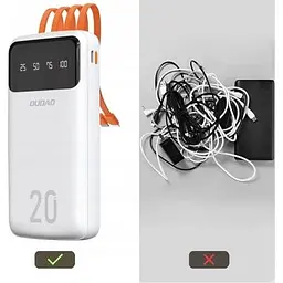 Батарея універсальна Dudao K6Pro+ 20000mAh 10W with USB-C/Lightning/MicroUSB/USB-A cables (6977196682409) - мініатюра 4