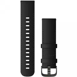 Ремінець Garmin 22 mm Band, Black Leather + Brushed Slate