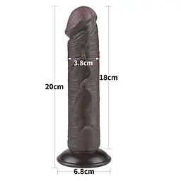Фалоімітатор із присоскою Lovetoy Sliding-skin Dong 20 см чорний - мініатюра 2
