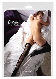 Панчохи Cottelli Legwear Thigh-high S/M (чорний) - мініатюра 9