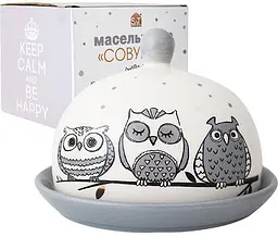 Масляна керамічна Be Happy Совушки S&T 16х13х11.5 см kuh0009660 - мініатюра 2