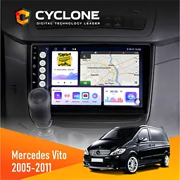 Штатна магнітола Mercedes-Benz Vito 2003-2014 Cyclone C10-011 4x64, DSP Cyclone (НФ-00005253)