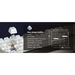 Клавіатура MageGee Light 87 Wireless Blue Whale Switch Star White (6971969728431-UA) [164292] - мініатюра 6