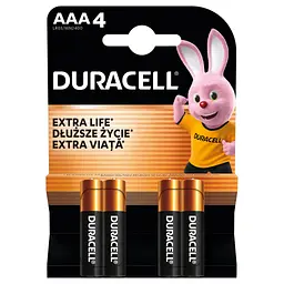 Батарейка Duracell AAA лужні 4 шт. в упаковці (5000394052543 / 81545421) - мініатюра 2
