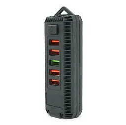 Зарядний пристрій 5 USB 2.0 Voltronic ZS11, ліхтарик, з крокодилами живлення 12 В - мініатюра 4