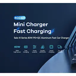 Зарядний пристрій автомобільний Remax RCC327 83 W PD+QC Aluminum - мініатюра 2