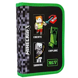 Пенал шкільний Yes одинарний з клапаном Minecraft Reality HP-03 - мініатюра 2