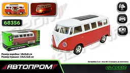 
Машинка металева Volkswagen T1 1:30 АВТОПРОМ світло звук двері 68356 - мініатюра 4
