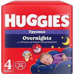 Подгузники-трусики Huggies Overnight 4 (9-14 кг) 26 шт.