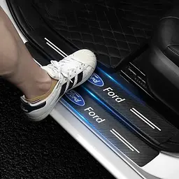 Захисна плівка накладка на пороги для Ford Чорний Карбон 4 шт - мініатюра 8