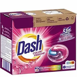 Капсули для стирки цветных речей Dash Color Frische 3 in 1 18 стирок (4012400503148)