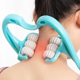 Ручний роликовий масажер для шиї та тіла Massage-H  6 роликів CL116 механічний ручний 
 - мініатюра 7