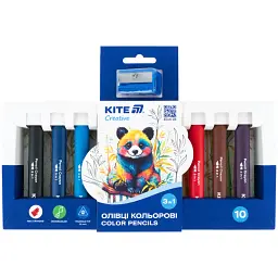 Олівці кольорові Kite Creative 3 в 1 10 шт. з точилкою (K-1055)