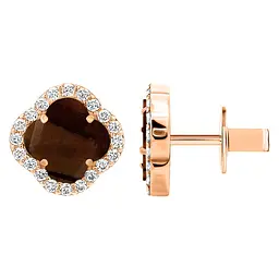 Золоті сережки Конюшина з тигровим оком (з40082.5)