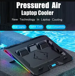Охолоджувальна підставка для ноутбука 17.3 дюймів Ice Coorel A-3 2xUSB2.0 LCD speed controllers - мініатюра 4
