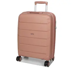 Валіза маленька S поліпропілен Airtex 646 45л 55×40×20см Рожеве золото