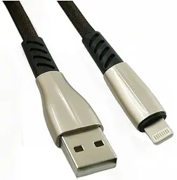 Кабель Dengos PLS-L-PLSK Flat Lightning Cable 1m Black - мініатюра 2