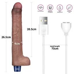 Вібратор 10.5 REAL SOFTEE VIBRATING DILDO LOVETOYS 66-LV430223 101946 - мініатюра 3