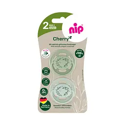 Пустушка латексна кругла для дітей від 6 місяців NIP Cherry арт. 91033-51 2 шт. зелений/світло-зелений