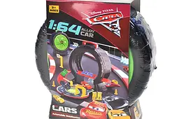 Дитячий автотрек у вигляді розкладної валізи колеса з машинками Cars 378-D, р.14, 3х19, 9х6, 5см - мініатюра 3