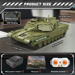 Конструктор танк на радіокеруванні Mould King танк MIA2 Main Battle Tank   для дорослих та дітей військова техніка 1168 деталей - мініатюра 5