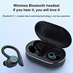 Бездротові спортивні Bluetooth навушники TWS Q23 Pro водонепроникні з сенсорами і мікрофоном Чорні - мініатюра 7