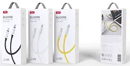 USB Кабель XO NB-Q252B Type-C-Type-C Silicone Rubber 60W 5A 1.0m Чорний - мініатюра 2