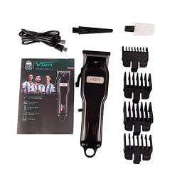 Машинка для стрижки (clipper) VGR V-251, 4 насадки, 2000 mAh, LED display, Black - мініатюра 2