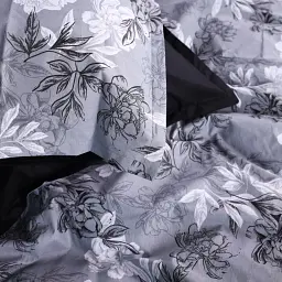 Простирадло на гумці MirSon Поплін 00-8 Black Flowers 70х140 см чорне (2200009708299) - мініатюра 7
