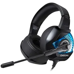 Дротова ігрова гарнітура Onikuma Gaming with LED K6, USB, 3.5mm, 2m, black-blue