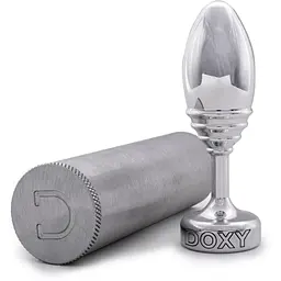 Металева анальна пробка Doxy Butt Plug Ribbed ребристий діаметр 3.3 см - мініатюра 4