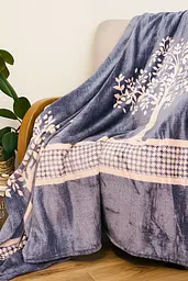 Плед Ecotton 150х220 см із мікрофібри Well Soft Дерева синій (23497) - мініатюра 2