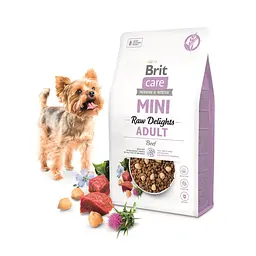 Сухий корм для собак малих порід Brit Care Mini Raw Delights Beef яловичина 2 кг - мініатюра 2