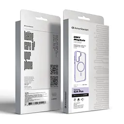 Чехол Samsung Galaxy S24 Plus 5G (SM-S926), Unit MagSafe, фиолетовый, прозрачный, магсейф, противоударный, магнитный, панель-накладка с поддержкой MagSafe, с поддержкой беспроводной зарядки, TPU+PC, защита всего корпуса, ударопрочный - мініатюра 6