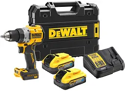 DeWALT Шурупокрут-дриль акумуляторний DeWALT XR Li-Ion PowerStack 18В 2х5А·рік 90Нм 0-650·0-2000об/хв кейс ЗП 1.28кг