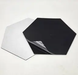 Дзеркальні елементи акрилові для декору наклейка настінна 80x70x1 мм UKC 10шт чорний глянець - мініатюра 6