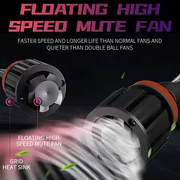 Автомобільні LED лампи H11 світлодіодні 6500K IP67 +300% яскравості активне охолодження комплект 2 шт (SKU-099) - мініатюра 3