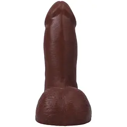 Фалоімітатор Doc Johnson The Realistic Cock ULTRASKYN 5 Inch with Balls, шоколадний - мініатюра 4
