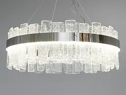 Підвісний світильник LED Diasha 817/600CH Silver, 140W, регульована висота, 60 см, кришталь, для коридору та вітальні