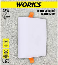 Світильник стельовий Work's LED WAL2202-36W 6500К 36W (125721) - мініатюра 2
