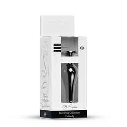 Анальна пробка - Jewellery Dark Silver BUTT PLUG- Black - мініатюра 2