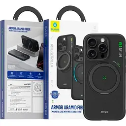 Чохол Blueo Aramid Fiber Case Rotatable Stand для Apple iPhone 16 Pro Max Black (BL-054I16PM) [132546] - мініатюра 4