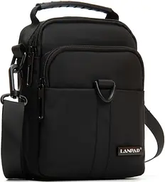 Сумка чоловіча Lanpad через плече Чорна (LAN7685 black)
