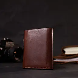Шкіряний чоловічий гаманець GRANDE PELLE 8х10х1,5 см acs0026949 - мініатюра 8