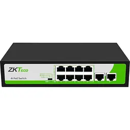 Комутатор ZKTeco ZK-PoE82N-120W 8-Port PoE+ + 2-Port Gigabit Uplink Desktop (ZK-PoE82N-120W)