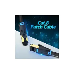 Патч-корд 10м, S/FTP cat 8 RJ-45 black Vention (IKABL) - мініатюра 3