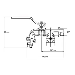 Кран поливу з додатковим виходом Koer KR.248 - 1/2" KR3071 - мініатюра 2